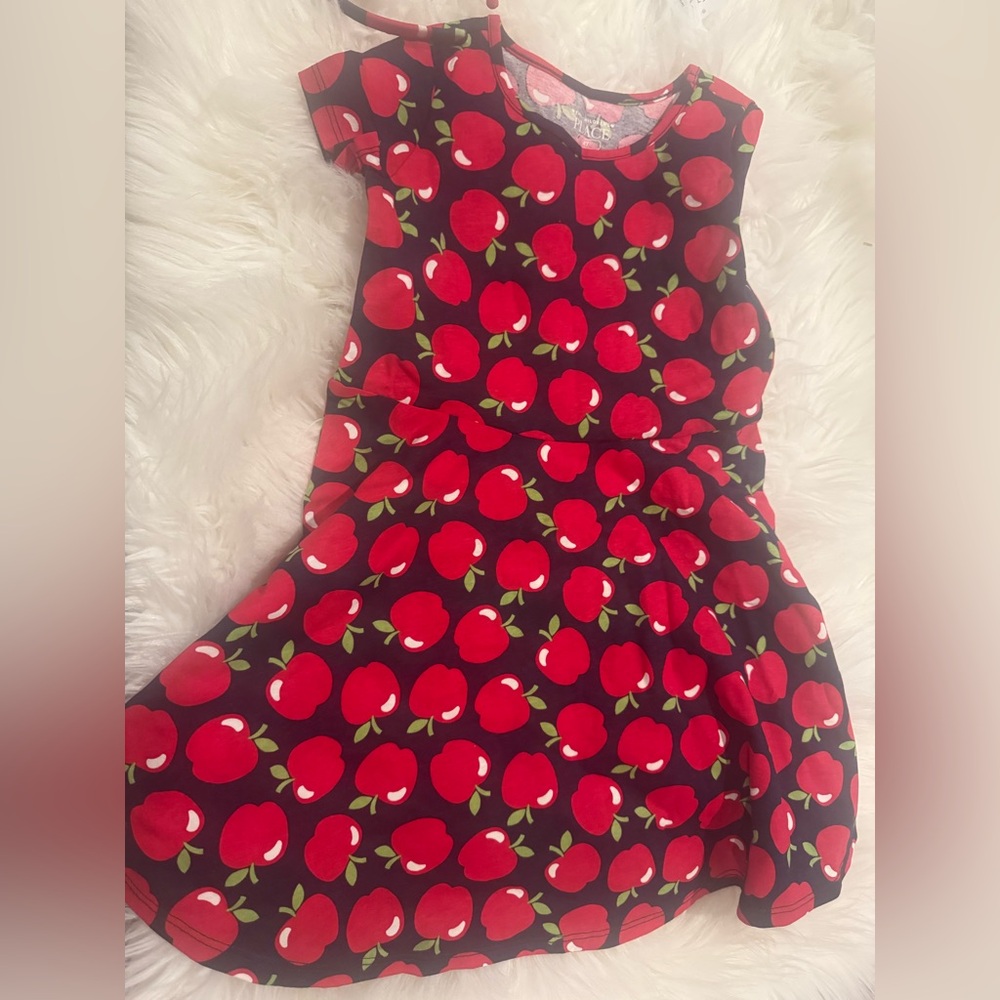 The Children's Place Red Apple Print Fit-and-Flare Dress - Picture 7 of 8